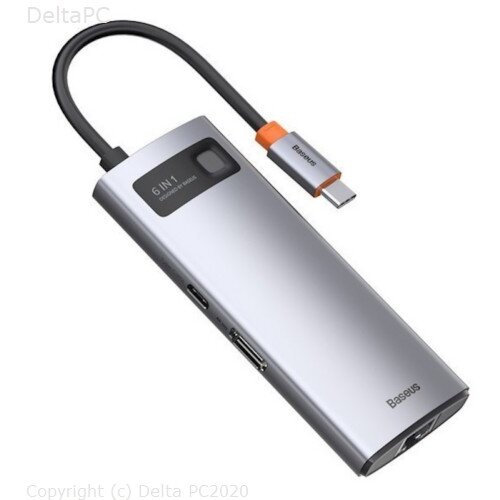Baseus Metal Gleam Series 6-in-1 Multifunctional Type-C HUB Docking Station Gray(Type-C to HDMI+USB3 Cijene