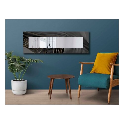 WALLXPERT Dekorativno ogledalo 40120NISMA-016, 40x120 cm, Sivo-zlatna Cene