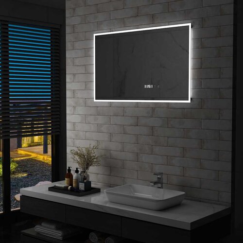  Kupaonsko LED ogledalo sa senzorom na dodir i satom 100 x 60 cm Cijene