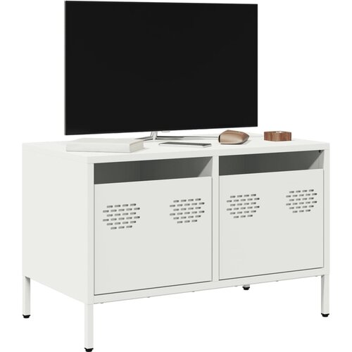 VidaXL TV omarica bela 68x39x43,5 cm hladno valjano jeklo Slike