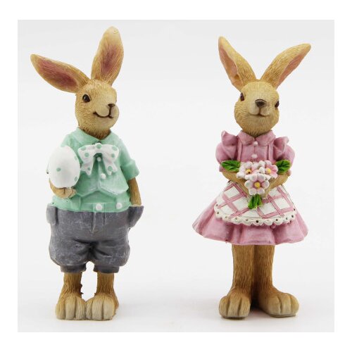 Viter Uskršnja figura zečica sa cvećem/ zeka sa jajetom 13cm ( 465014 ) Cene