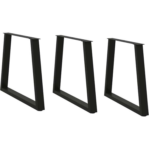 VidaXL Noge za blagovaonski stol V-oblik 3 kom crne 70x(72-73,3) cm Slike