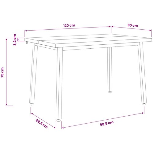  Kvadratni blagovaonski stol 120 x 90 x 75 cm Slike