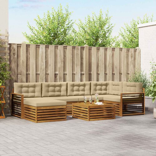  Set vanjskih sofa 7 kom. Prirodna i bež Slike