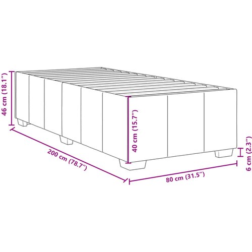  Okvir za krevet bez madraca svjetlosivi 80x200 cm od tkanine Slike