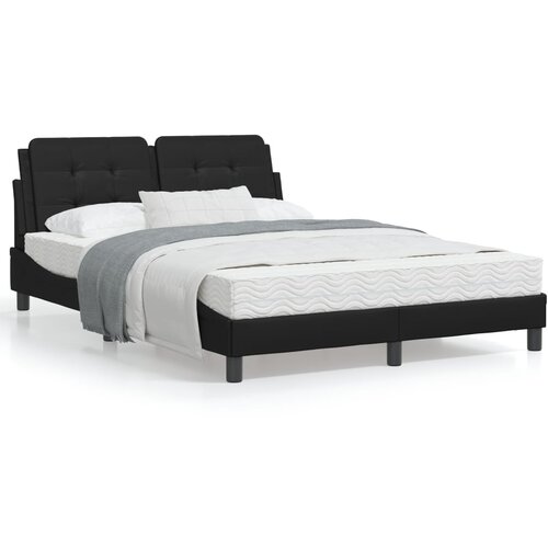 VidaXL Okvir za krevet s uzglavljem crni 140x200 cm od umjetne kože Slike