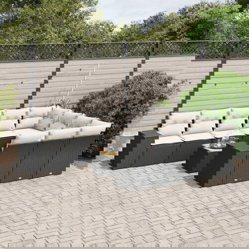 vidaXL 11-dijelni set vrtnih sofa od poliratana s jastucima crni Cijene