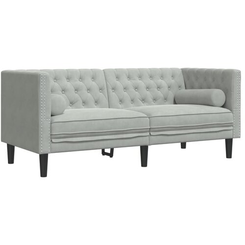  3-dijelni set sofa Chesterfield svjetlosivi bar&amp;scaron;unasti Slike