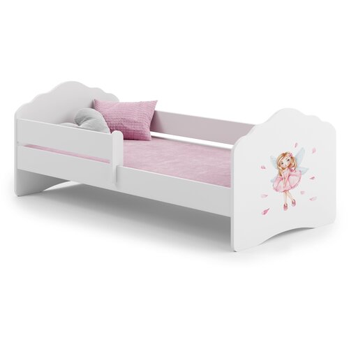Kobi Furniture Fala - enojna postelja 160x80 z grafiko, ograjo in vzmetnico, (20630369) Cene