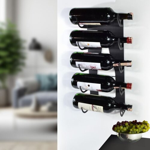 Hanah home dekorativni metalni stalak za vino Vın Hld-3016, crni Cene