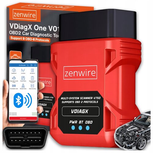 Zenwire VDiagX V016 OBD2 Bluetooth 5.0 diagnostični vmesnik/skener &ndash; branje in brisanje napak, Live Data &ndash; za Android iOS Windows, za vozila OBD2, (5000194445) Cene