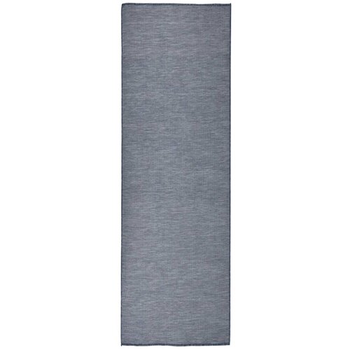 Vanjski tepih ravnog tkanja 80 x 250 cm plavi Slike