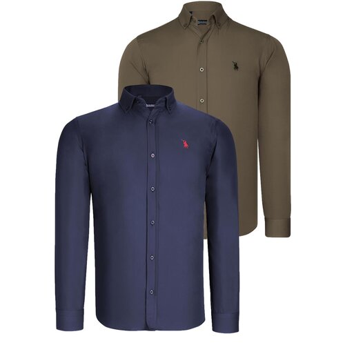 Dewberry DUAL SET G725 MENS SHIRT-NAVY BLUE-GREEN Slike