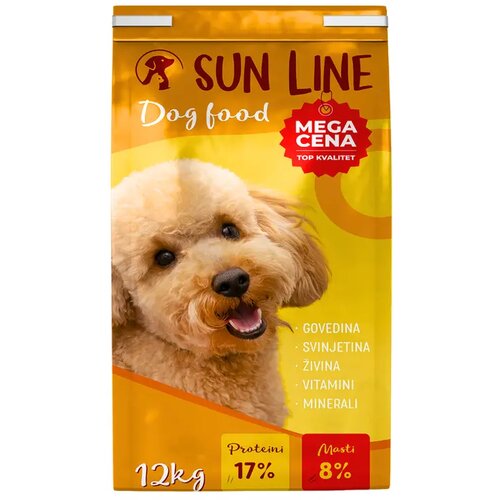 Sun LINE DOG Kompletna hrana za odrasle pse sa govedinom, piletinom i svinjetinom 12kg Cene