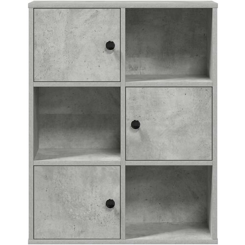 VidaXL Regal za knjige boja betona 60x24x76,5 cm konstruirano drvo Slike