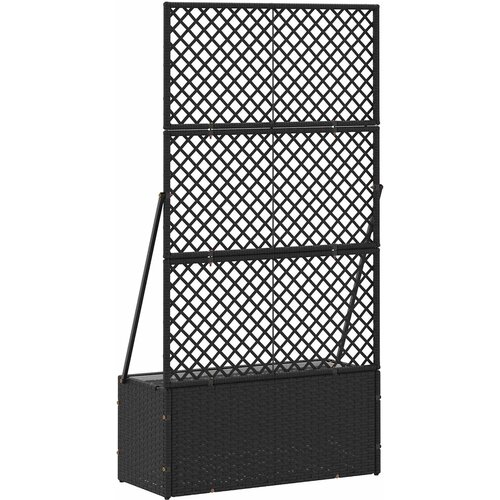  Vrtni re&amp;scaron;etkasti saksija Crna 70 x 30 x 135 cm Metal Slike