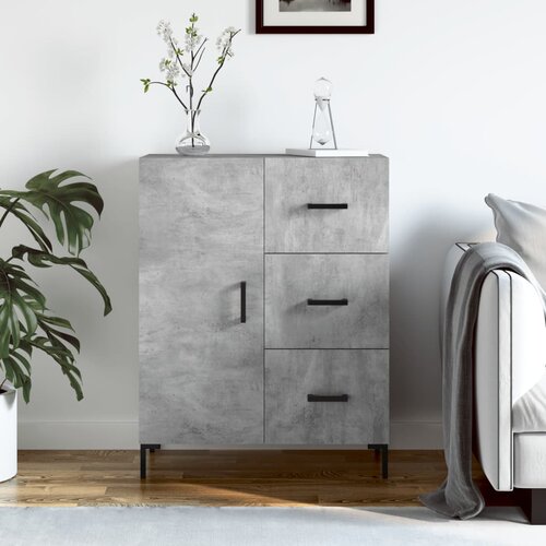 VidaXL Komoda betonsko siva 69,5x34x90 cm inženirski les Slike