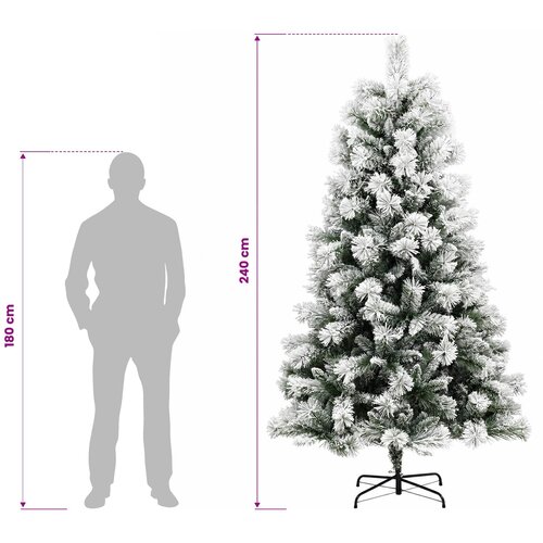  Umjetno božićno drvce s nogom 240 cm PVC i metal Slike