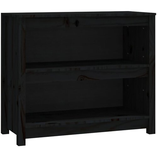 Maison Chic Knjižna omara - Knjižni regal črna 80x35x68 cm trdna borovina, (21725968) Cene