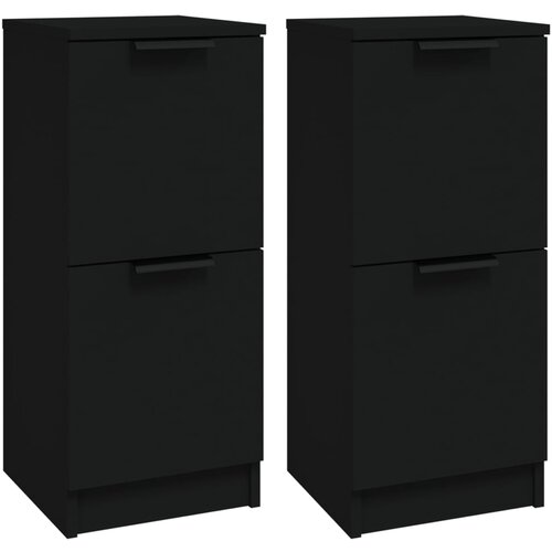 Maison Chic Komoda - Predalnik 2 kosa črna 30x30x70 cm inženirski les, (21722362) Slike