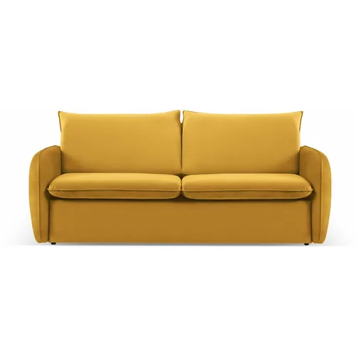 Cosmopolitan Design Gorčično rumena žametna raztegljiva sedežna garnitura 214 cm Vienna –