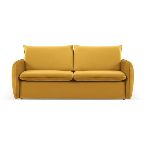 Cosmopolitan Design Senf žuta baršunasta sklopiva sofa 214 cm Vienna – Cijene