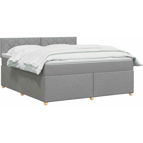  Boxspring krevet s madracem Svjetlosiva 140 x 200 cm Tkanina Slike