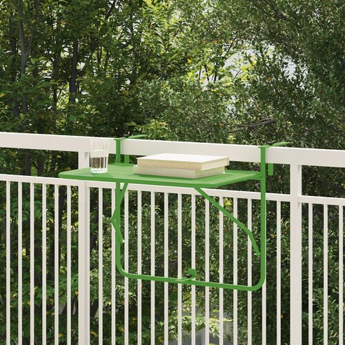 vidaXL Balkonska miza Zelena Jeklo Srednja Zložljiva Miza za patio Cene