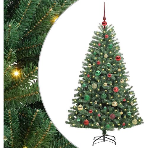 VidaXL Umjetno božićno drvce s nogom Zelena 150 cm PVC i metal Slike