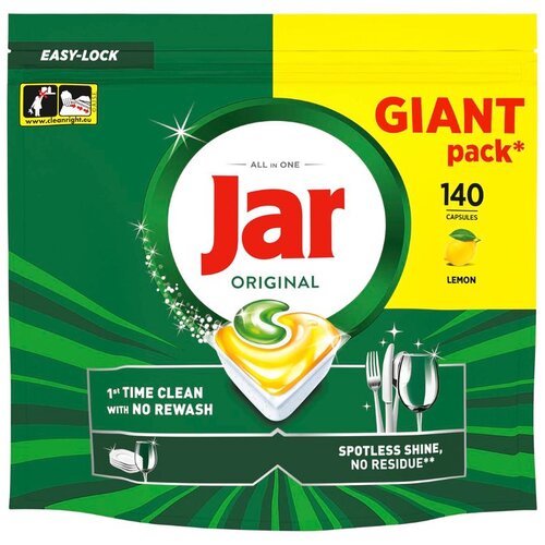 Jar Original All in 1 Lemon tablete za strojno pranje posuđa 140 kom Slike