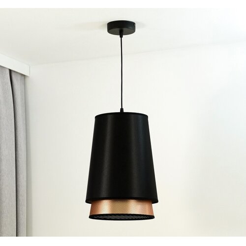  Duolla - Visilica na sajli BELL SHINY 1xE27/15W/230V prečnik 25 cm crna/bakarna Slike
