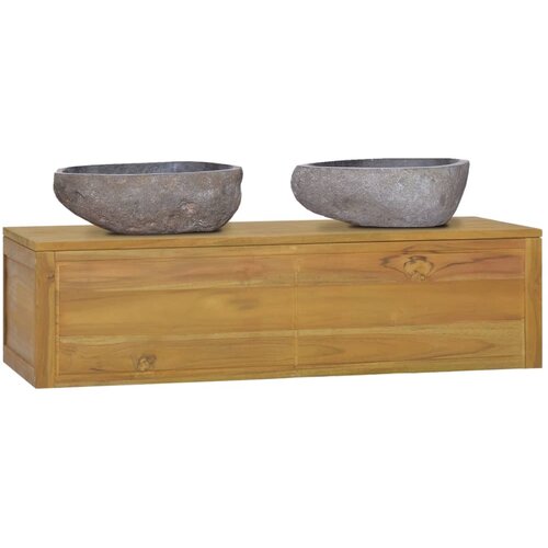 Maison Chic Stenska Kopalniška omarica - Kopalniški kabinet 110x45x30 cm trdna tikovina, (21794842) Cene