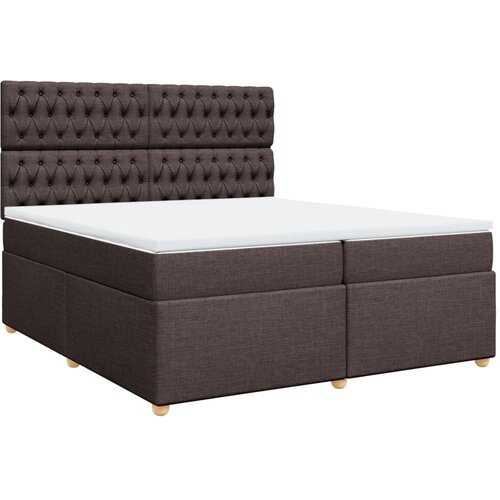 vidaXL Box spring postelja z vzmetnico temno rjav 200x200 cm blago, (21308583) Cene
