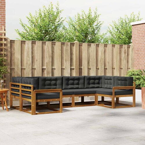  Set vanjskih sofa 6 kom. Prirodna i antracit Smeđa 325 x 168,5 x 73 cm Cene