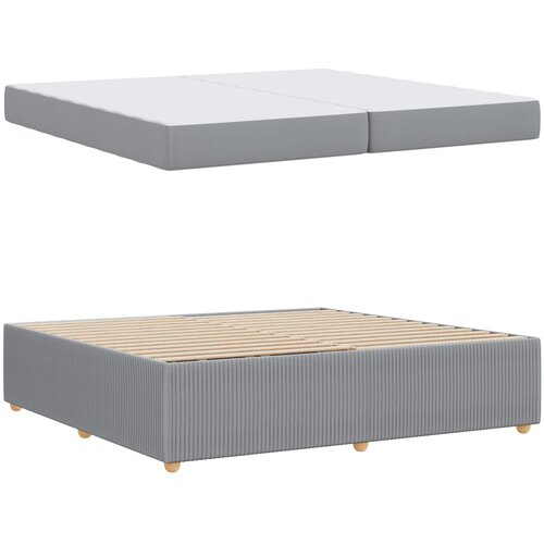  Krevetna konstrukcija Svijetlo siva 200 x 200 cm tkanina Slike