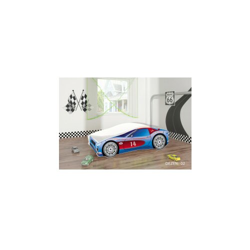 ACMA car v deciji krevet 180×80 + gratis dusek (plavo-crveni) dezen 02 Cene