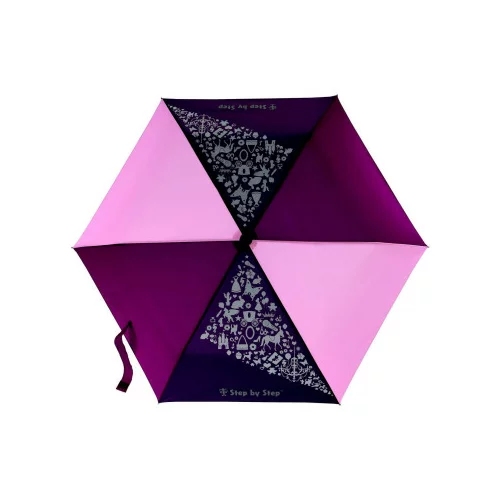 Step by Step Otroški zložljivi dežnik s čarobnim učinkom, rožnat/vijoličast/bordo