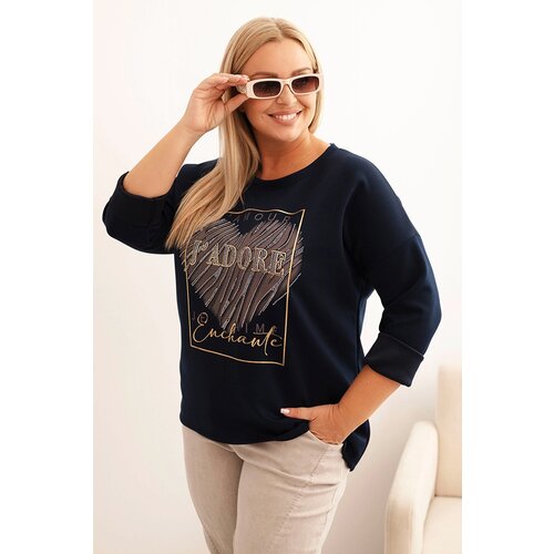 Kesi Włoski Women&amp;#039;s Plus Size washed hoodie with a print graphite Slike