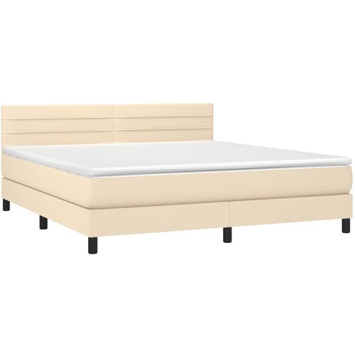 box spring s madracem LED krem 160x200 cm od tkanine Slike