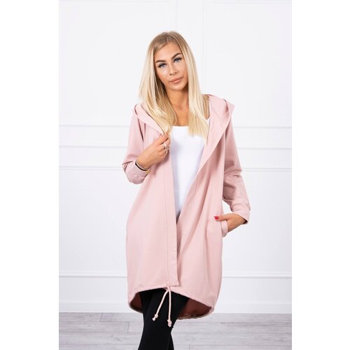 Kesi Dark powder pink print cardigan Slike