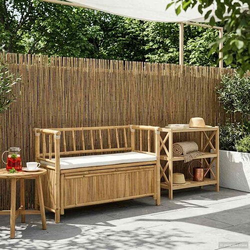  Klupa za vrtno skladi&scaron;tenje 110 x 47 x 80 cm Bambus Prirodna Cijene