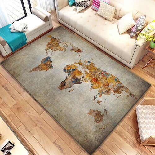  Sa gumenom podlogom 120x180cm - karta sveta, bež, TG-1029 Cene