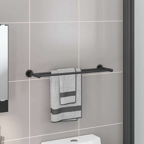 vidaXL Držač za ručnike Crna 61 x 14.5 x 5 cm Nehrđajući čelik Cijene