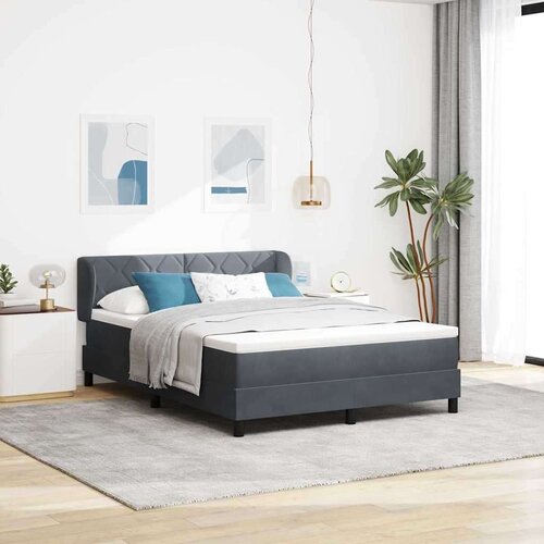 vidaXL box vzmetna postelja z vzmetnico temno siva 140x190 cm žamet Cene