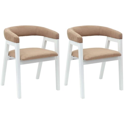  Trpezarijske stolice 2 pcs Bijelo 54 x 57 x 73 cm Slike