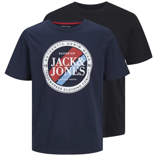 Jack & Jones Majica 'LOYD & LOOF' mornarsko plava / crvena / crna / bijela