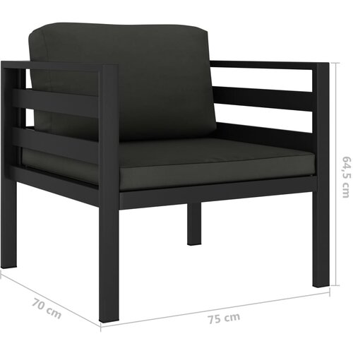 5-dijelni set vrtnih sofa s jastucima aluminijski antracit Slike