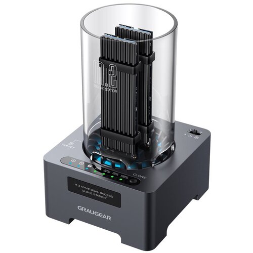 GRAUGEAR G-M2DK-CL-20G storage drive docking station USB 3.2 Gen 2x2 Type-C Black Cene