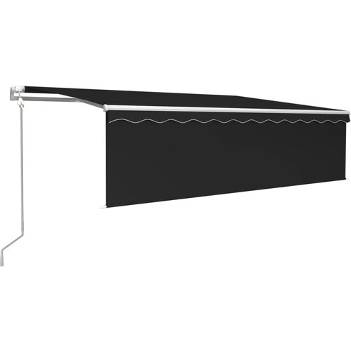 vidaXL Avtomatska tenda s senčilom LED + senzor 5x3 m antracitna, (20966507) Cene
