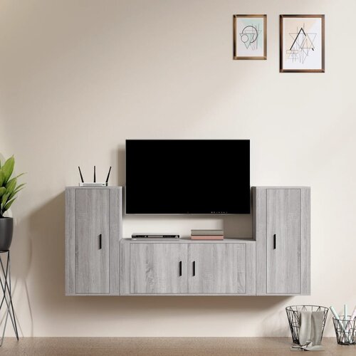 vidaXL Komplet TV omaric 3-delni siva sonoma inženirski les Cene